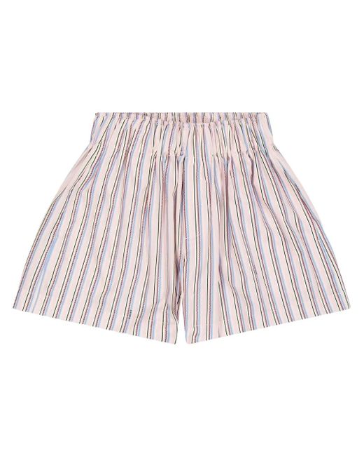 Laneus Red Stripped Wide-Leg Shorts