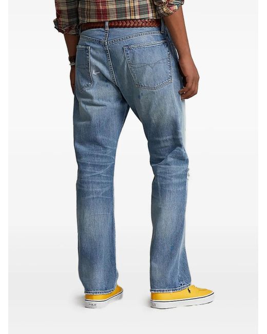 メンズ Polo Ralph Lauren ダメージ ジーンズ Blue