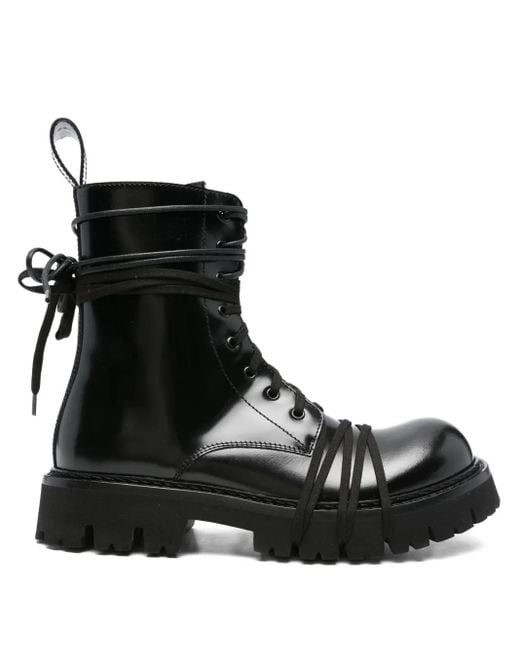 Moschino Black 45Mm Ankle-Length Lace-Up Boots for men