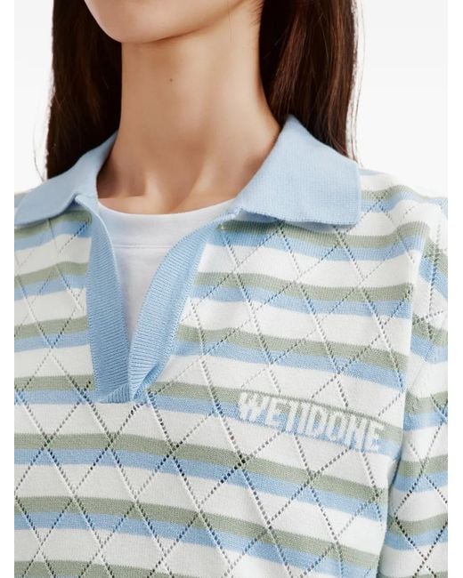 we11done Blue Gestreifter Pullover