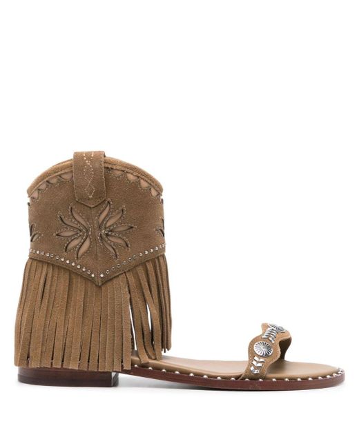 Ash Brown Paquito Suede Sandals