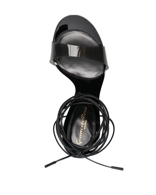 Gianvito Rossi Black 100Mm Spice Tie-Fastening Sandals