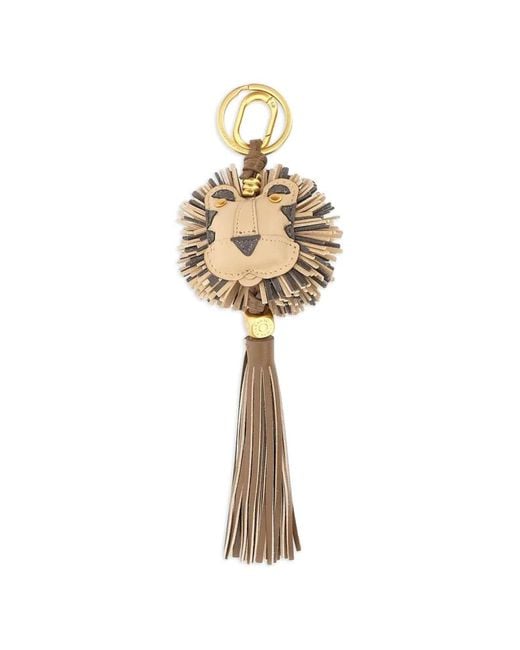Gianni Chiarini Metallic Lion-Motif Tassel Keyring