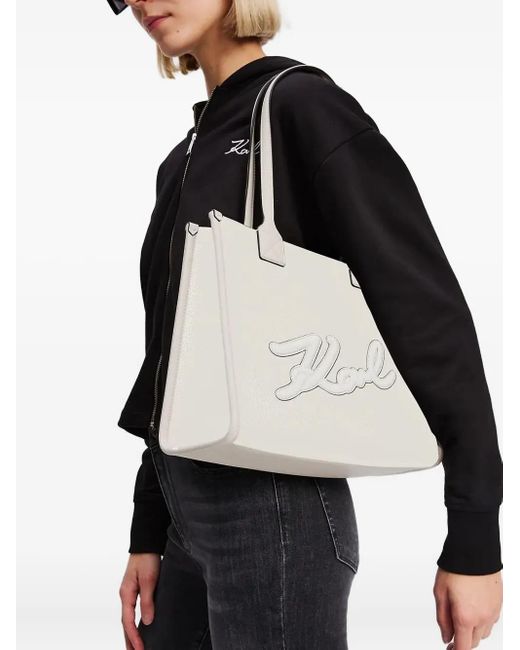 Karl Lagerfeld White K/Skuare Tote Bag
