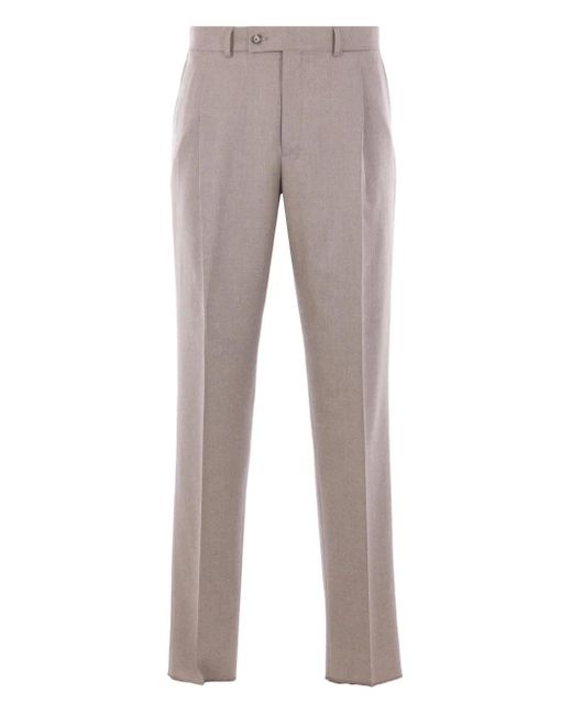 Caruso Gray Wool Trousers for men