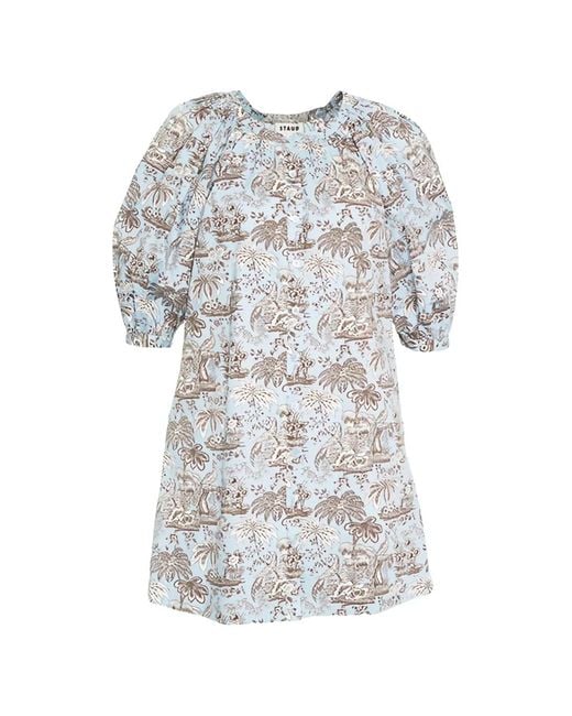 adidas black t shirt dress STAUD | Vincent Mini Dress in Sky Toile main image 1
