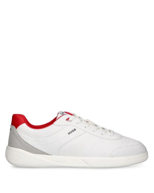 HUGO White Panelled Sneakers for men