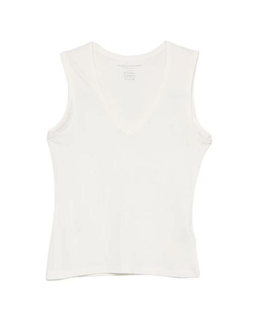 Majestic Filatures White V-Neck Tank Top