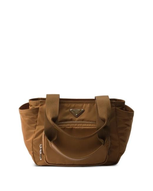 Borsa Tote Re-Nylon di Prada in Brown