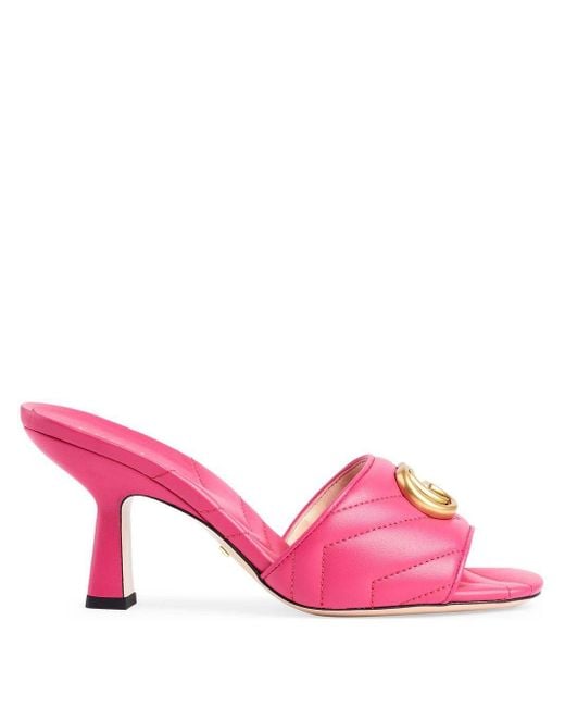 Mules GG Marmont Gucci en coloris Pink