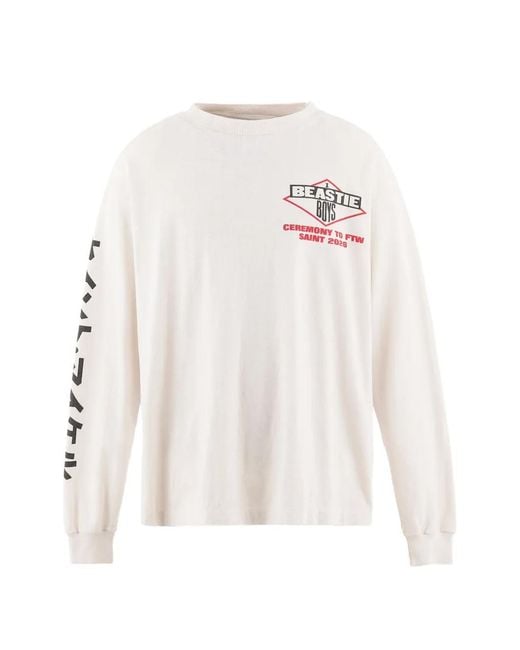 SAINT Mxxxxxx White X Beastie Boys Long-Sleeve Graphic T-Shirt for men