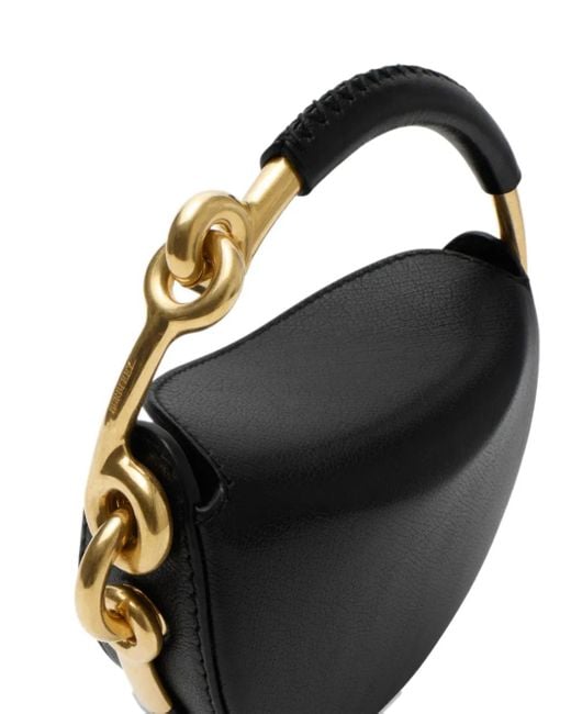 Burberry Black Half-Moon Leather Clutch
