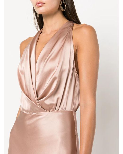 Michelle Mason Pink Draped Halterneck Dress