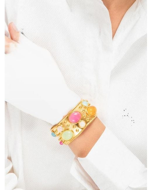 Sylvia Toledano White Ruby And Onyx Cuff Bracelet