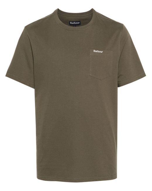 T-shirt Langdon con ricamo di Barbour in Green da Uomo