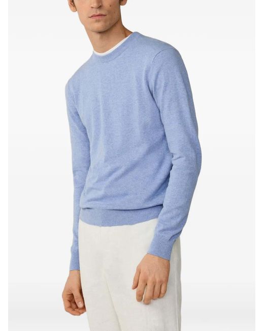 Hackett Blue Crew-Neck Knitted Sweater for men
