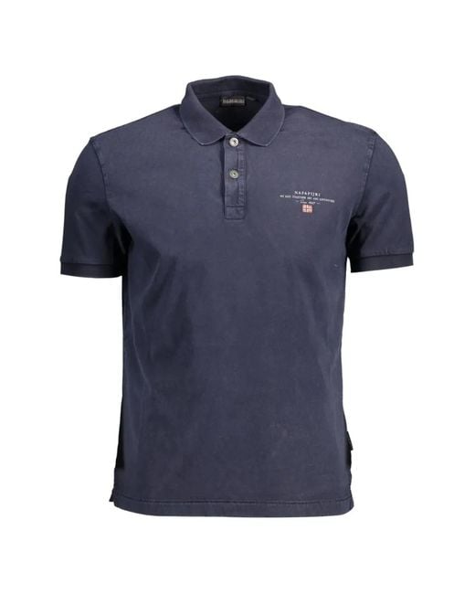 Napapijri Blue Logo-Detail Polo Shirt for men