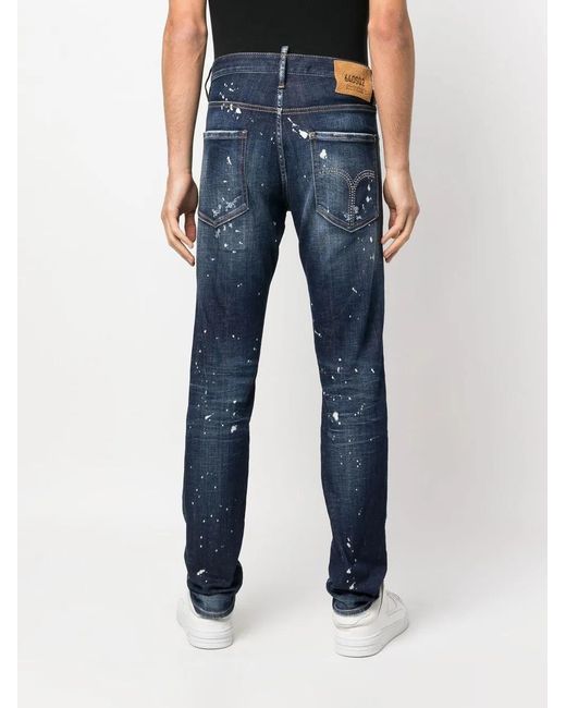 Vaqueros rectos con efecto envejecido DSquared² de hombre de color Blue