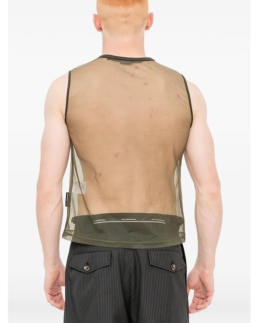 ANDERSSON BELL Green Mesh Sleeveless T-Shirt for men