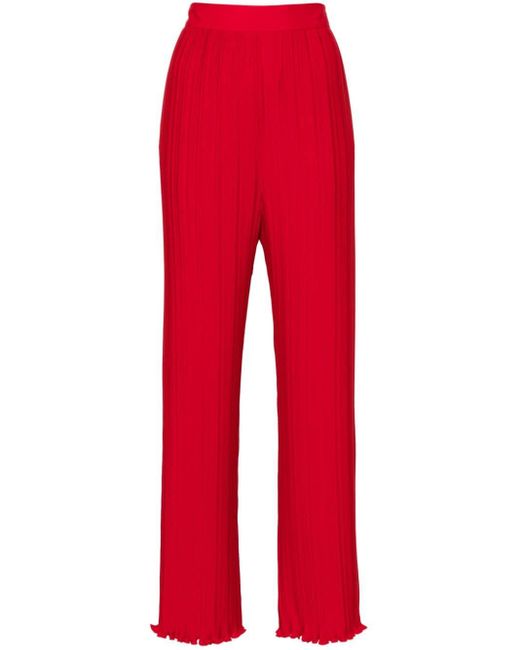 Pantalon droit à design plissé Lanvin en coloris Red