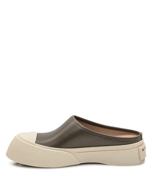 Marni Brown Platform Leather Slip-Ons for men