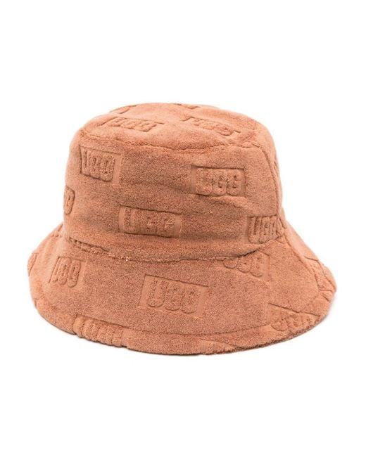 Ugg Natural Logo-embossed Terry-cloth Bucket Hat