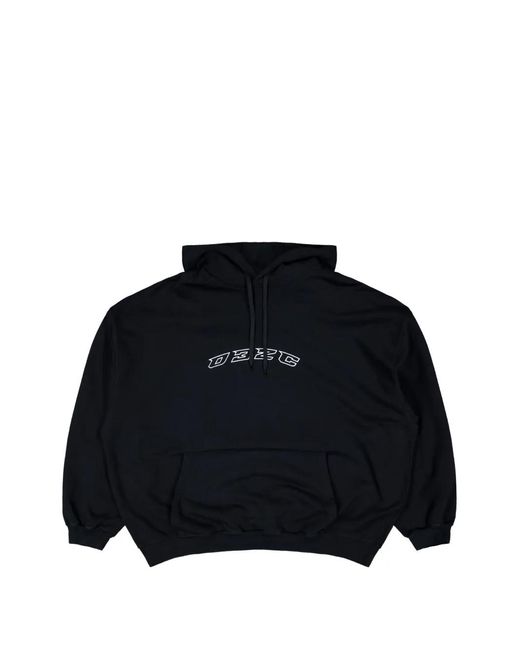 032c Black Long-Sleeve Hoodie for men
