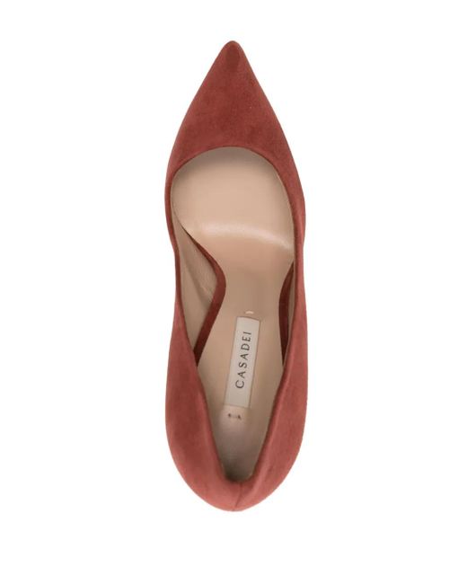 Casadei Pink Blade 120Mm Pointed-Toe Suede Pumps