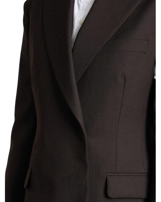 Anine Bing Black Double-Breasted Wool Blazer