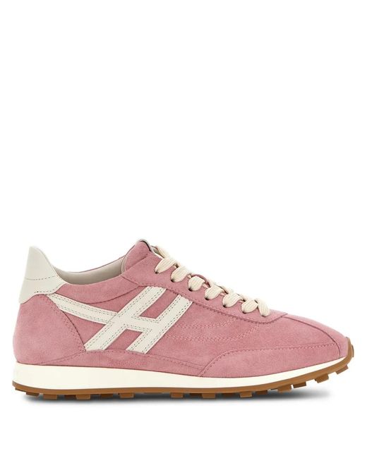 Hogan Pink H699 Lace-Up Fastening Sneakers