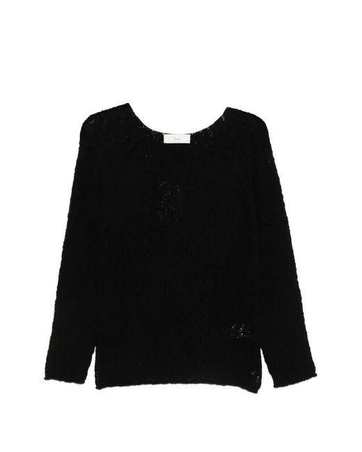 DUNST Black Open-Knit Sweater