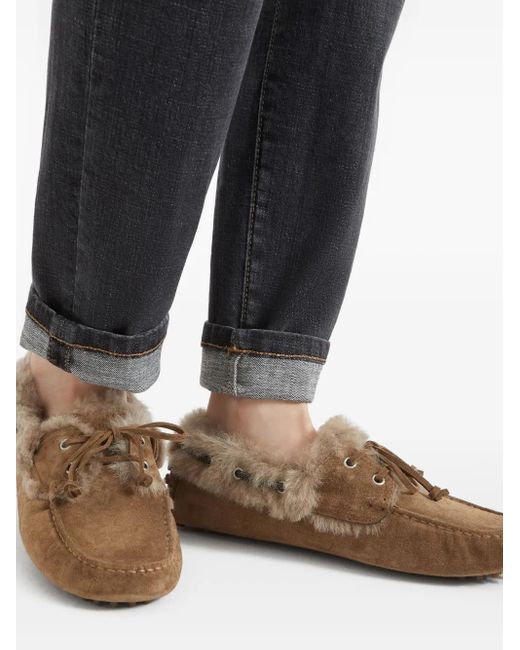 Brunello Cucinelli Brown Loafer aus Wildleder