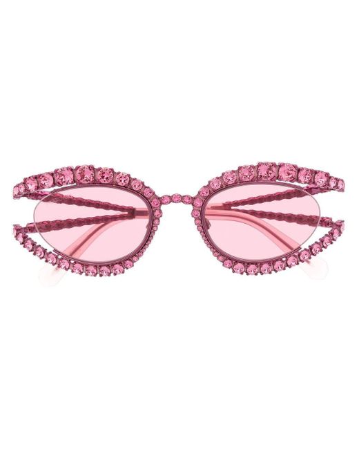 Swarovski Pink Crystal-embellished Tinted Sunglasses