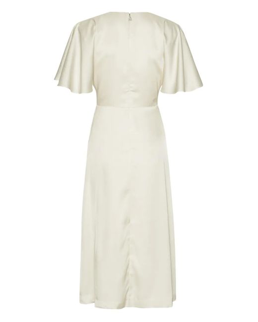 ROTATE BIRGER CHRISTENSEN White Satin Slit Midi Dress