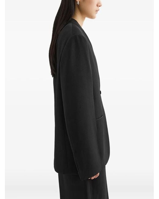 Jil Sander Black No-Lapel Blazer