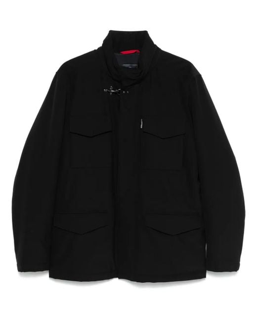 Fay Black Textured Jacket for men