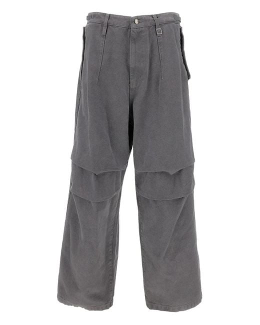 Wooyoungmi Gray Layered-Panel Jeans for men