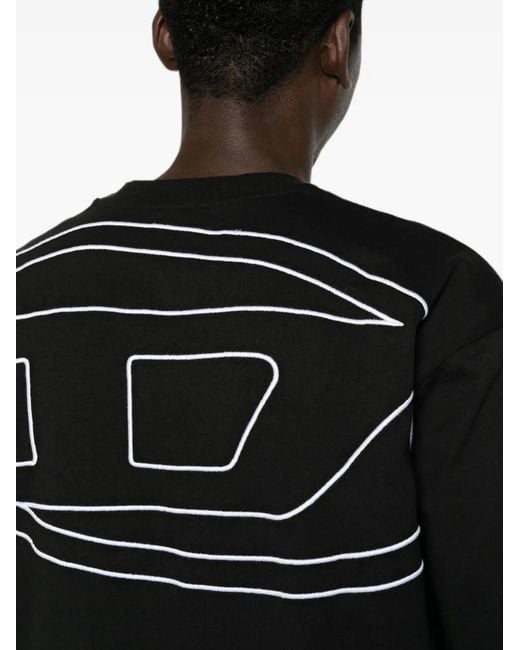 DIESEL Black Logo-Embroidered T-Shirt