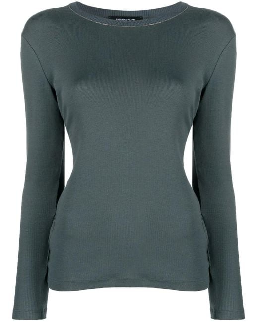 Fabiana Filippi Green Bead-Detailing Fine-Knit Jumper