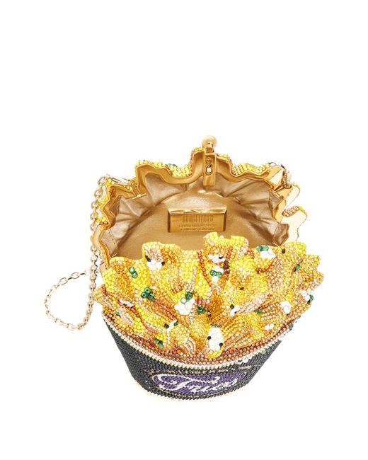 Judith Leiber White Truffle Fries Crystal-Embellished Clutch