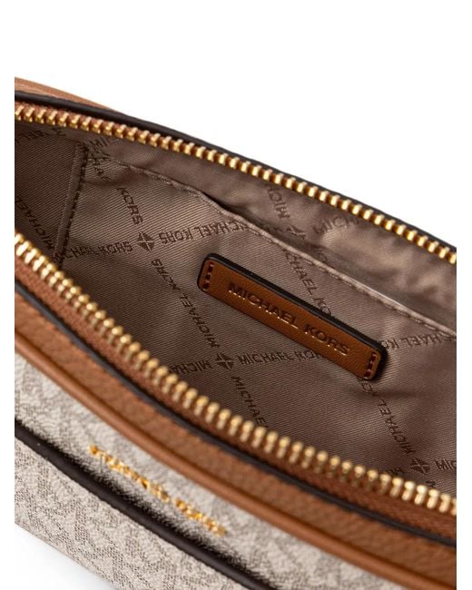 MICHAEL Michael Kors Metallic Logo-Print Leather-Trim Shoulder Bag