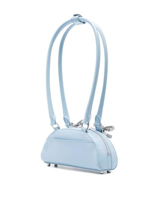Self-Portrait Blue Mini Curved Shoulder Bag