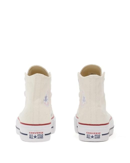 Converse White Chuck Taylor Platform-Sole Sneakers