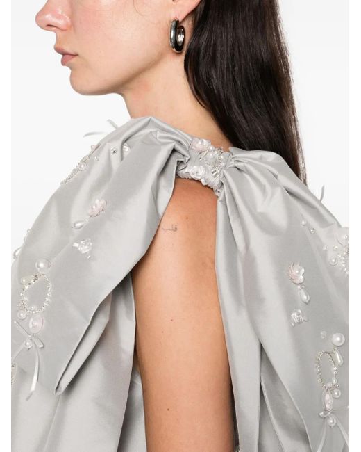 BERNADETTE White Winnie Embroidery Maxi Dress