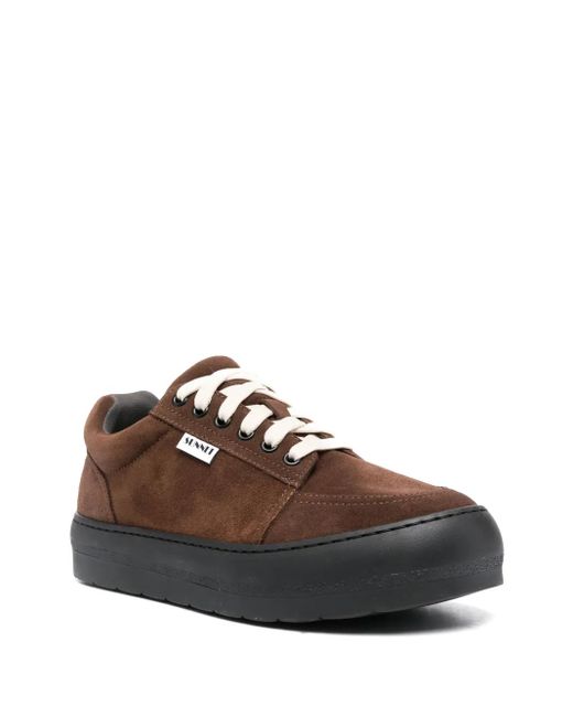 Sunnei Brown Dreamy Lace-Up Suede Sneakers