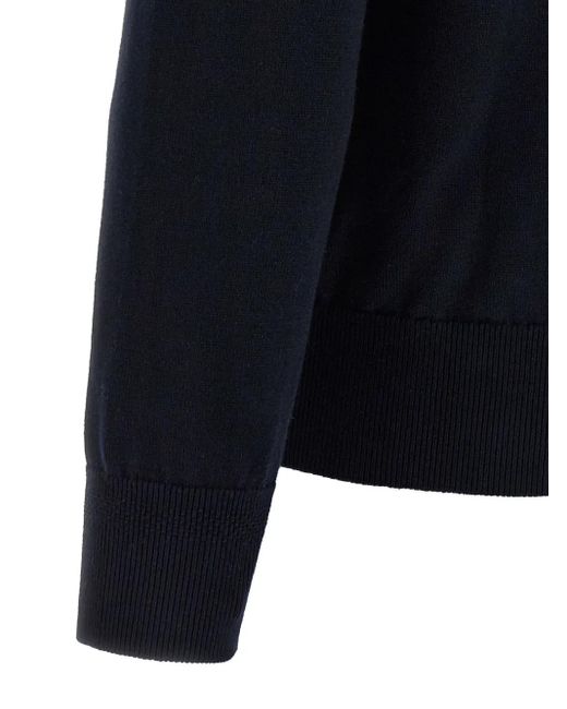 Boss Blue Logo-Patch Crew-Neck Sweater for men