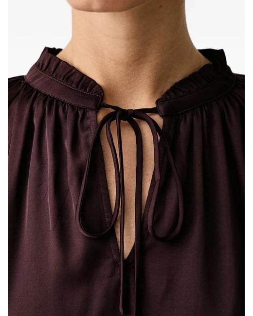 Marc O' Polo Black Ruffled-Collar Tie-Fastening Blouse