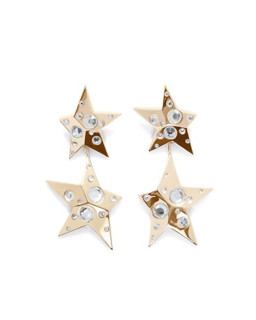 Area White Crystal-embellished Star Drop Earrings