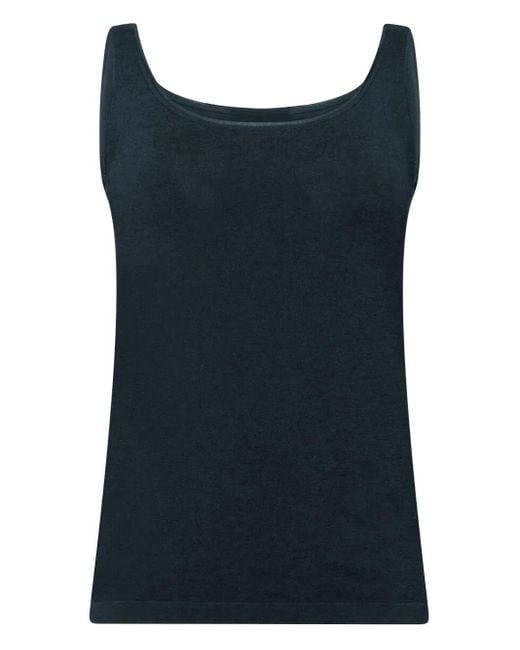 Wolford Mouwloze Top Met Diepe Ronde Hals in het Blue