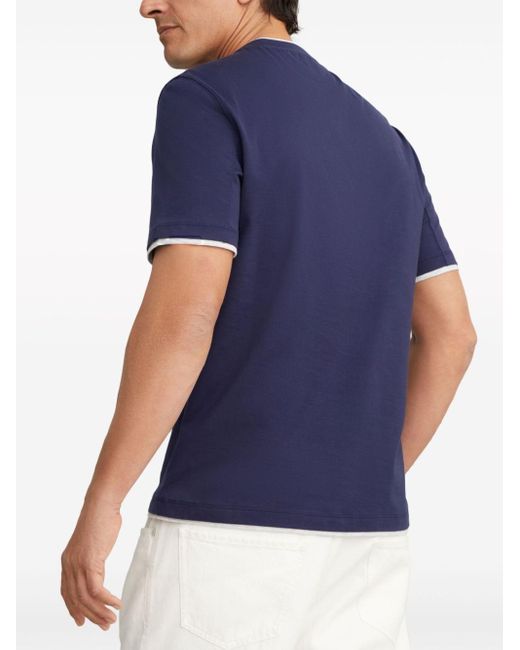 Camiseta con efecto a capas Brunello Cucinelli de hombre de color Blue